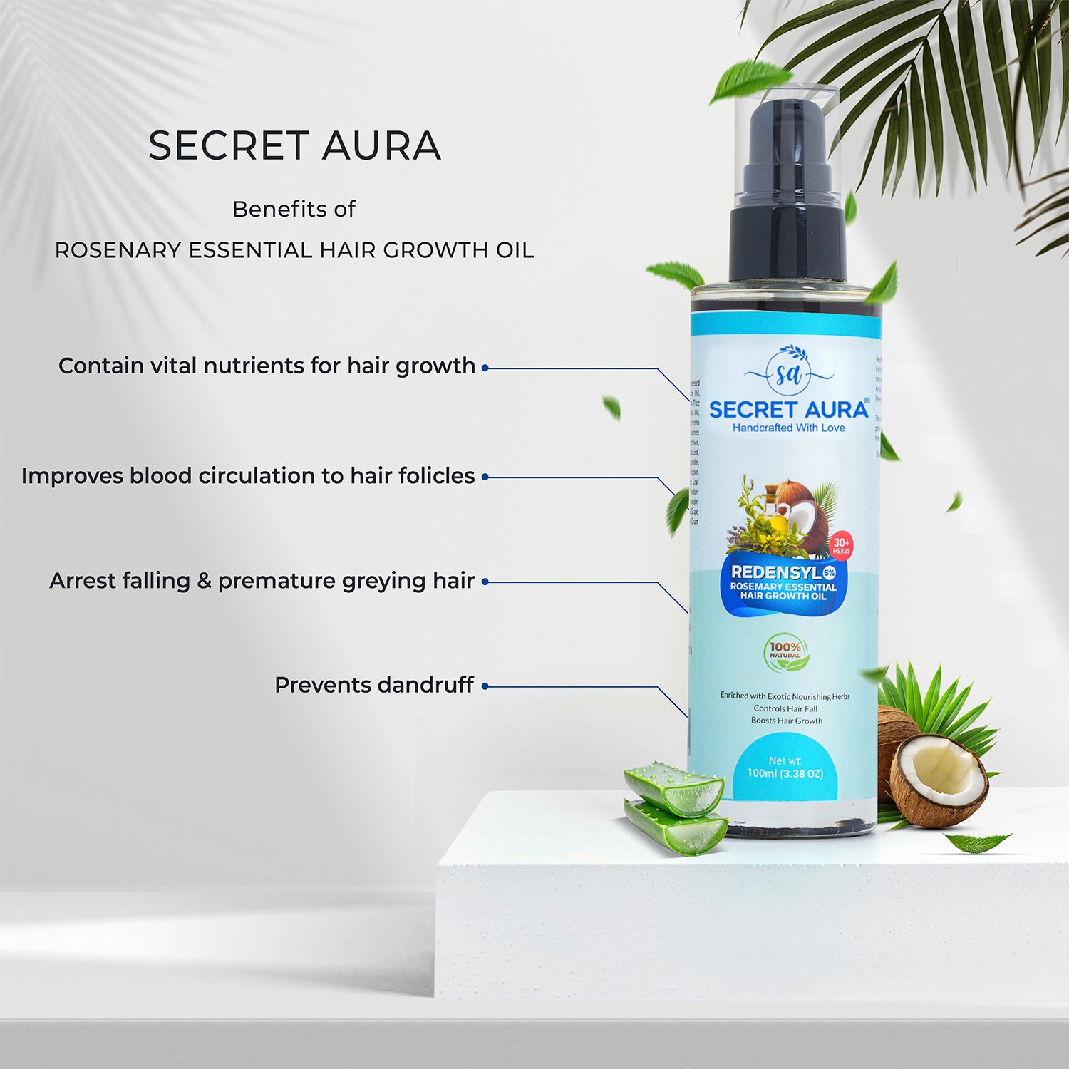 Redensyl Rosemary Essential Herbal Hair Growth Oil - 130ml Redensyl Rosemary Essential Herbal Hair Growth Oil - 130ml