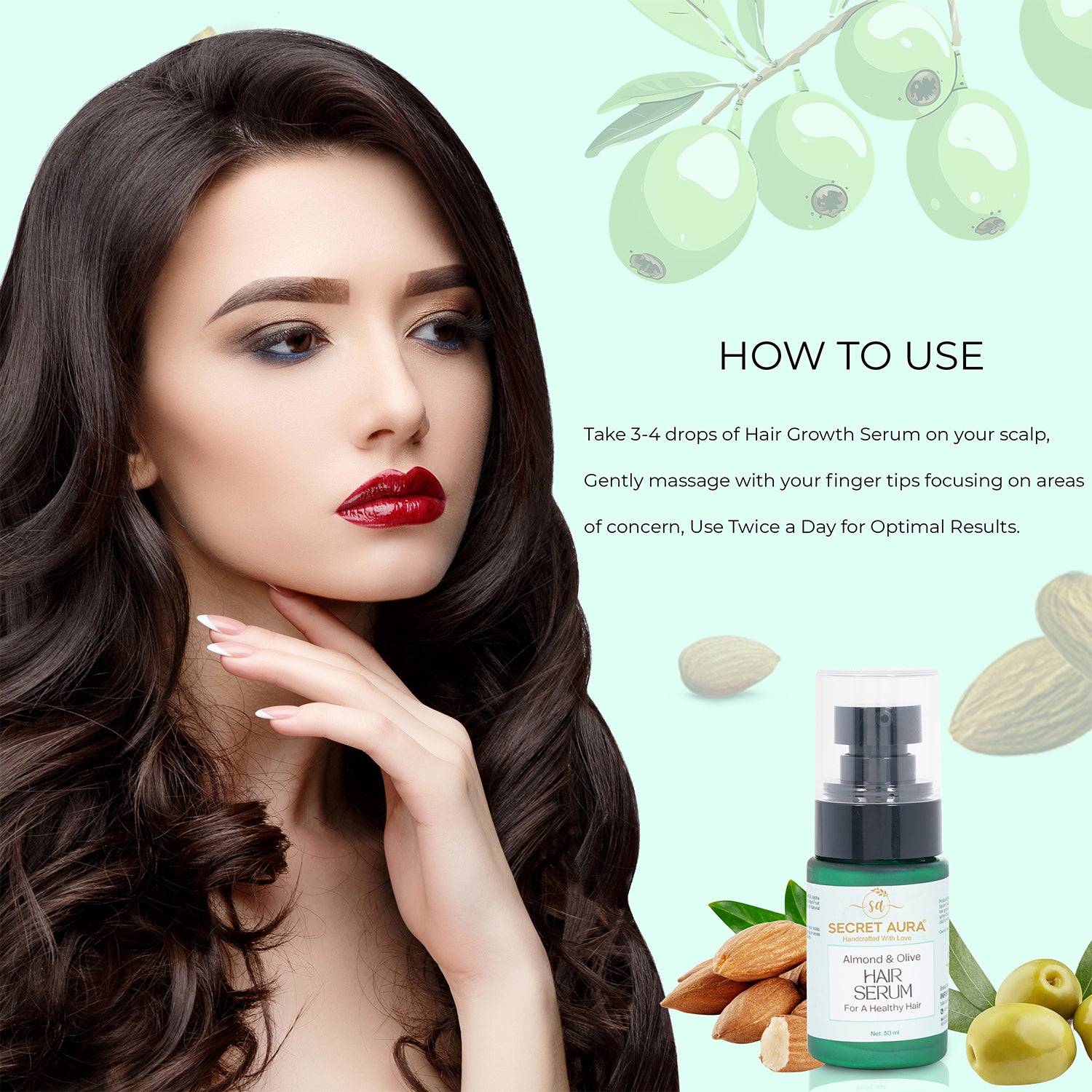 Almond & Olive Hair Serum - 30ml Almond & Olive Hair Serum - 30ml