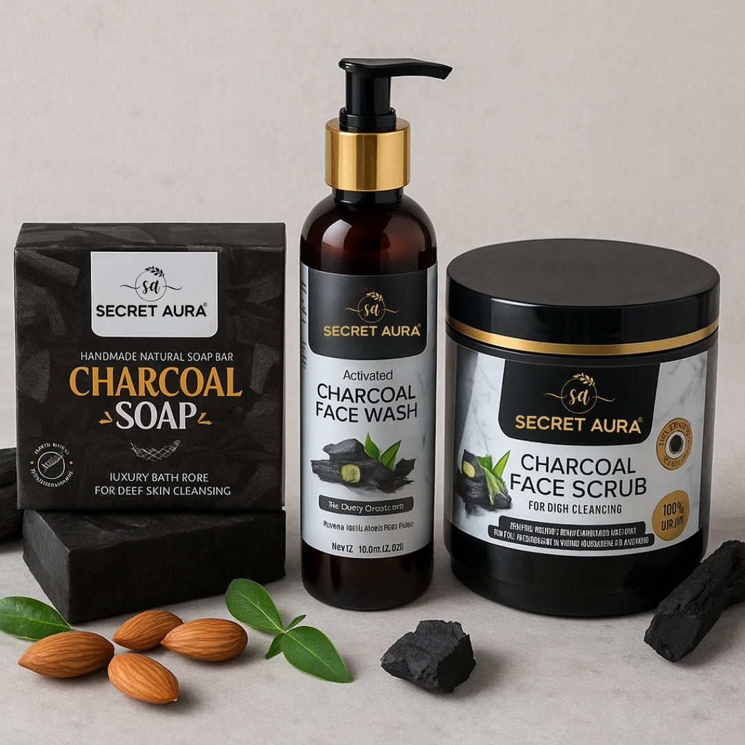 Charcoal Face Wash, Soap Bar and Face Scrub Charcoal Face Wash, Soap Bar and Face Scrub