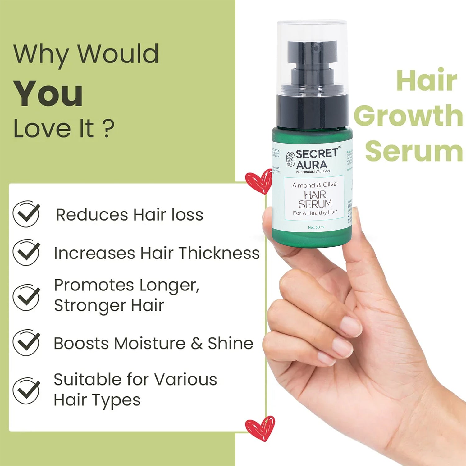 Almond & Olive Hair Serum -30ml