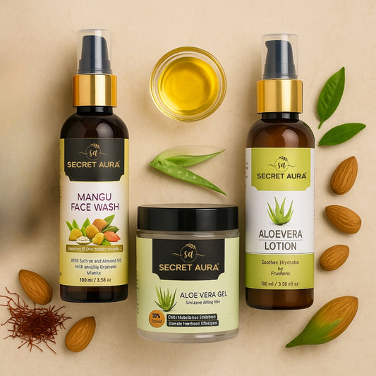Aloe Vera Gel, Lotion, and Mangu Face Wash