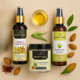 Aloe Vera Gel, Lotion, and Mangu Face Wash