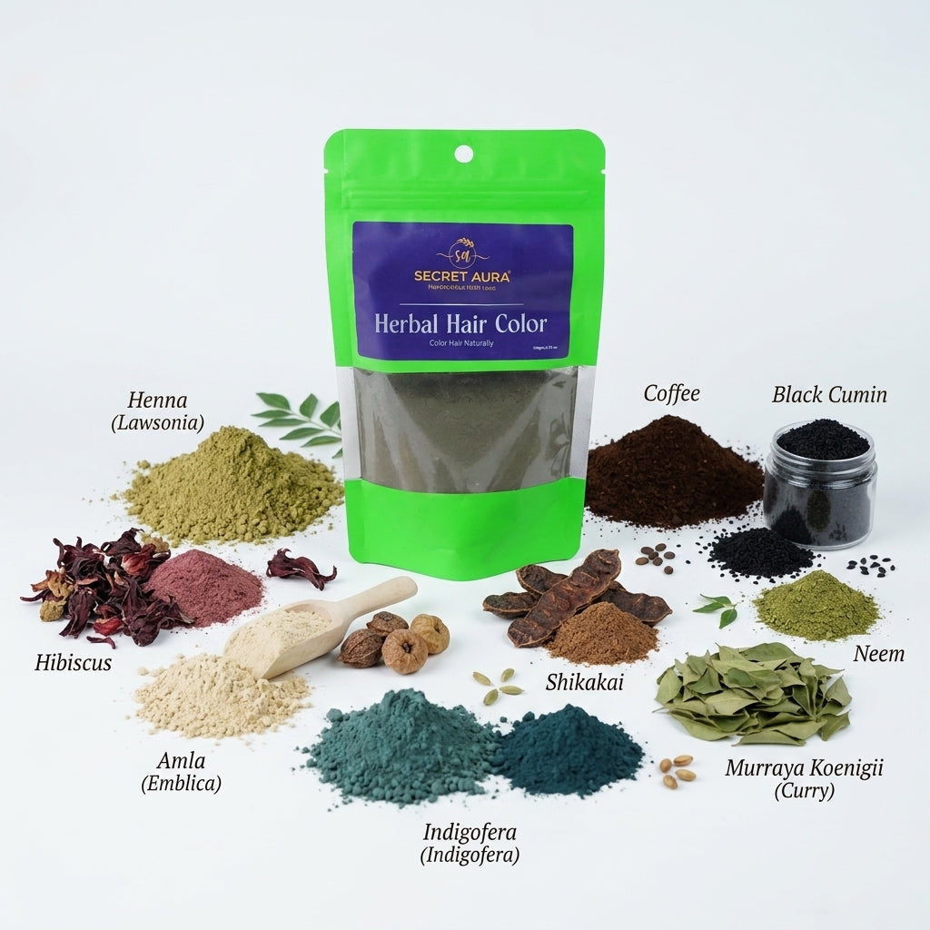 Herbal Hair Color Powder - 100g | Chemical-Free Herbal Hair Color
