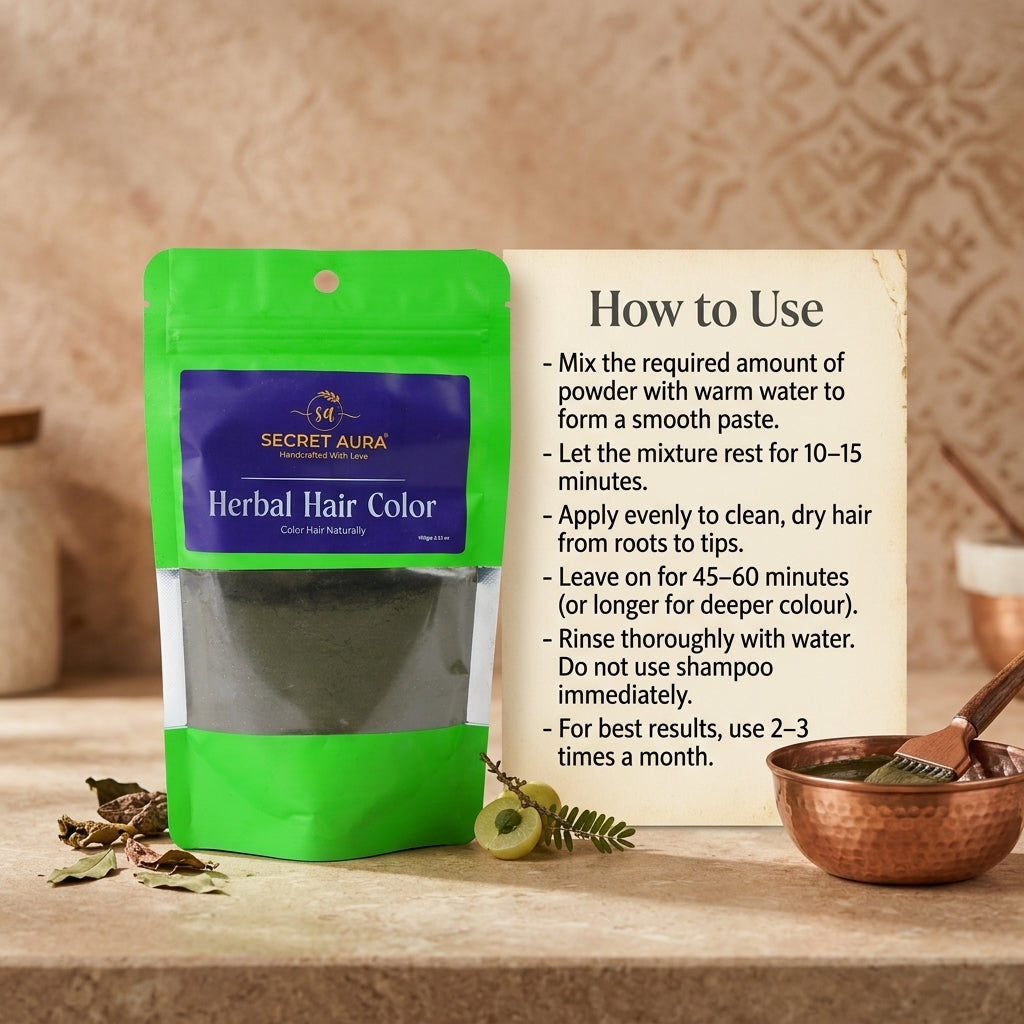 Herbal Hair Color Powder - 100g | Chemical-Free Herbal Hair Color